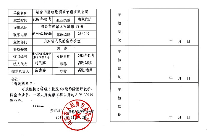 人防资质证副本545