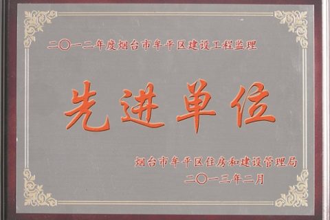 牟平区建设工程监理—先进单位12年